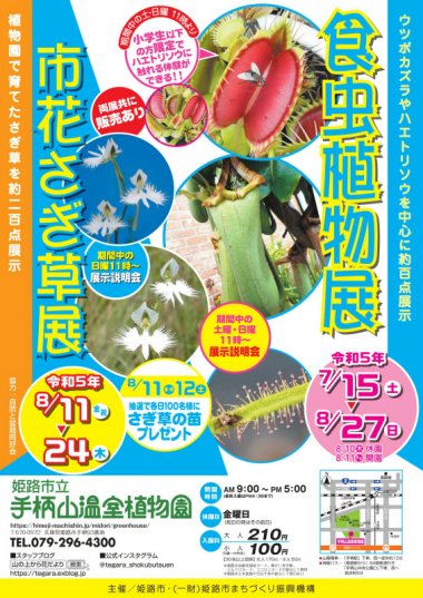 食虫植物展／[同時開催]市花さぎ草展【手柄山温室植物園】