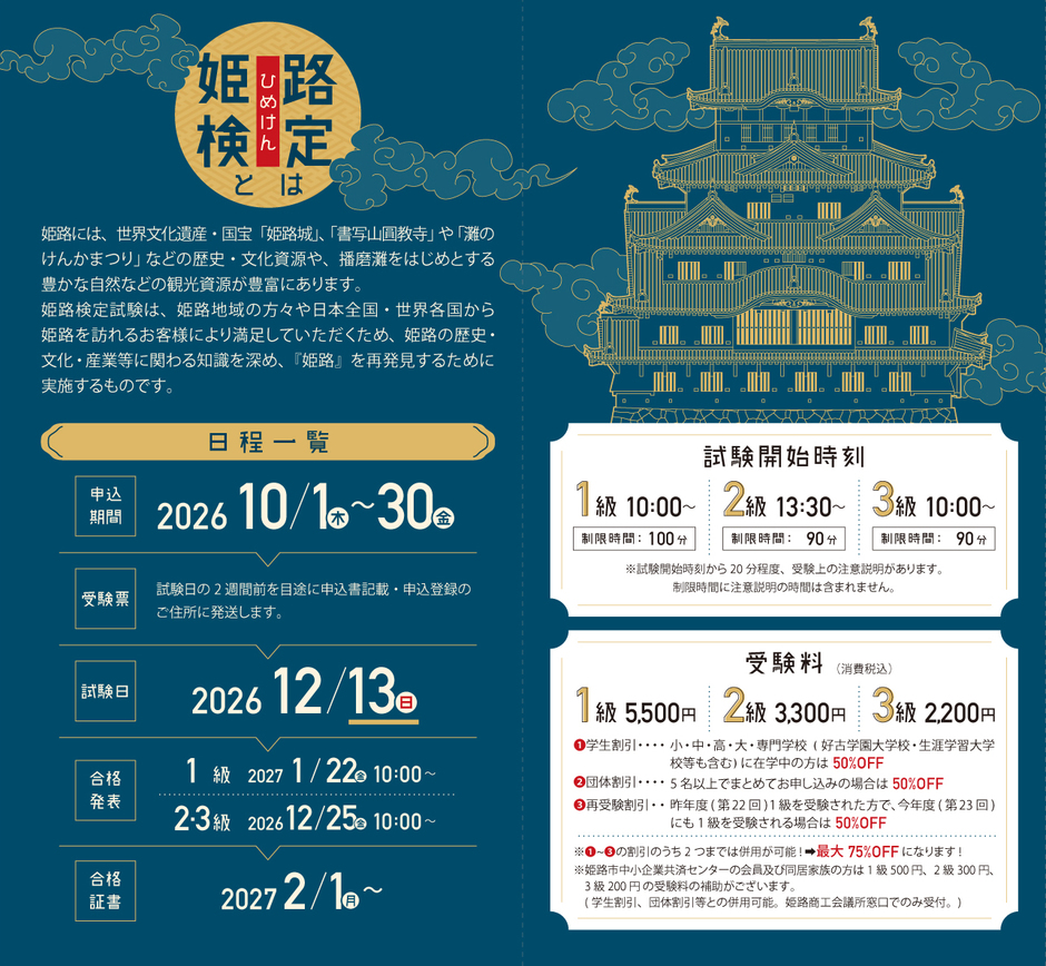 第23回 姫路検定【10月1日より受付開始】