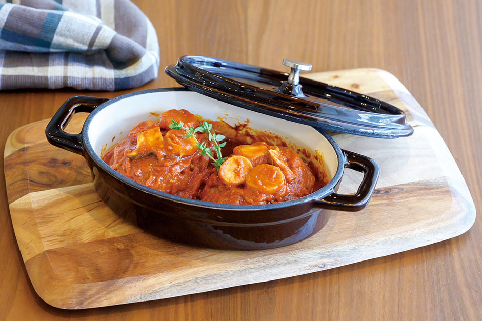 きのことトマトの煮込みハンバーグ