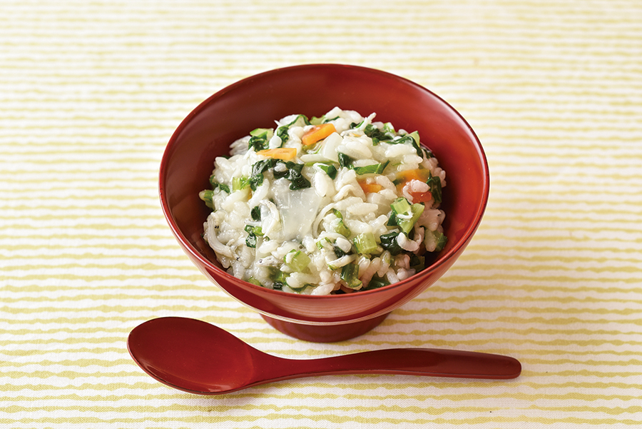 旬の食材を使った七草粥風