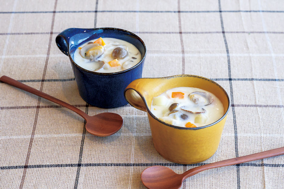 たっぷりきのこのクラムチャウダー