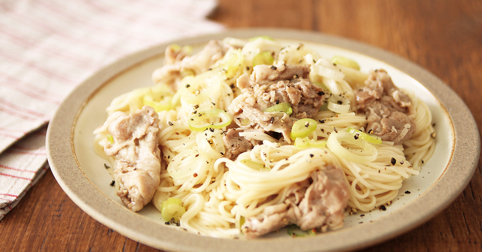 混ぜるだけ 納豆担々つけそうめん ごま油香る旨塩ネギ豚そうめん クルールはりま ラク速レシピ