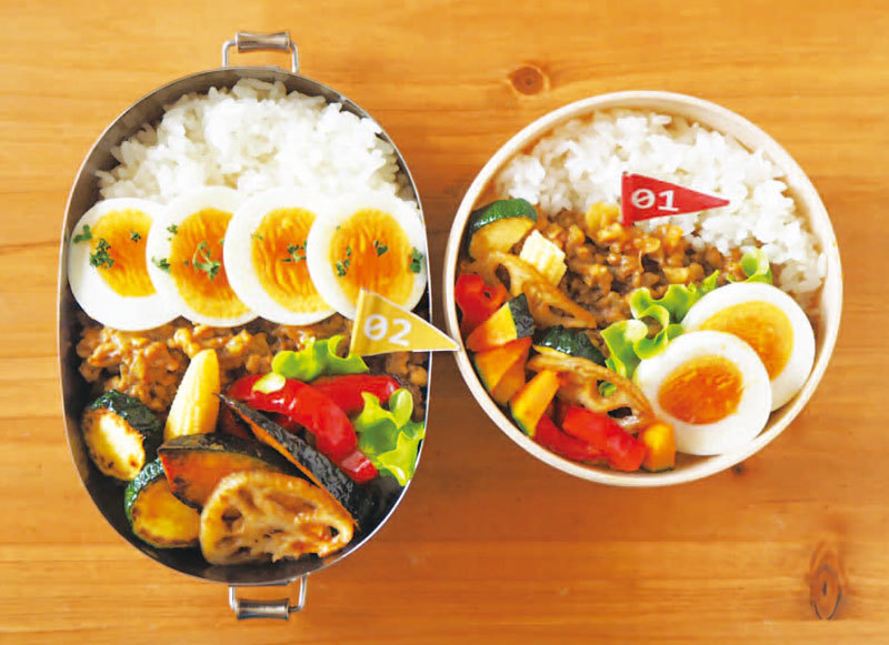 市販のルウで簡単 キーマカレーのおやこべんとう クルールはりま おやこべんとう